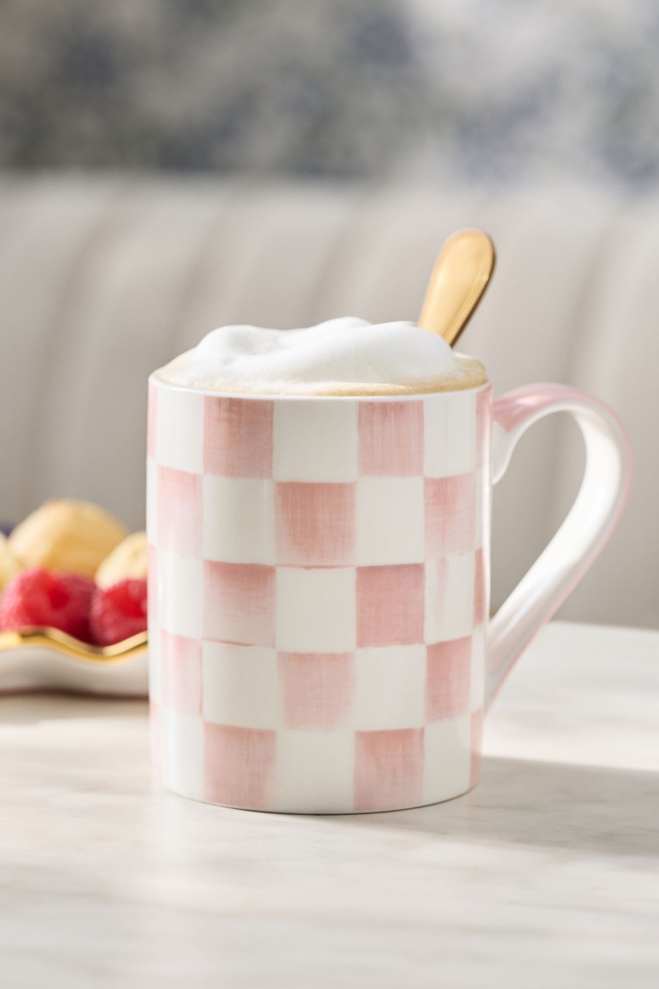 MacKenzie-Childs Check Porcelain Mug - Rosy Check, One Size