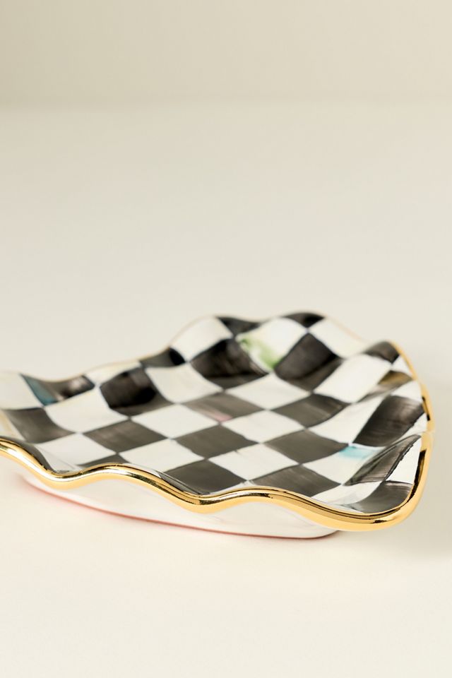 MacKenzie-Childs Check Fluted Ceramic Heart Plate #3