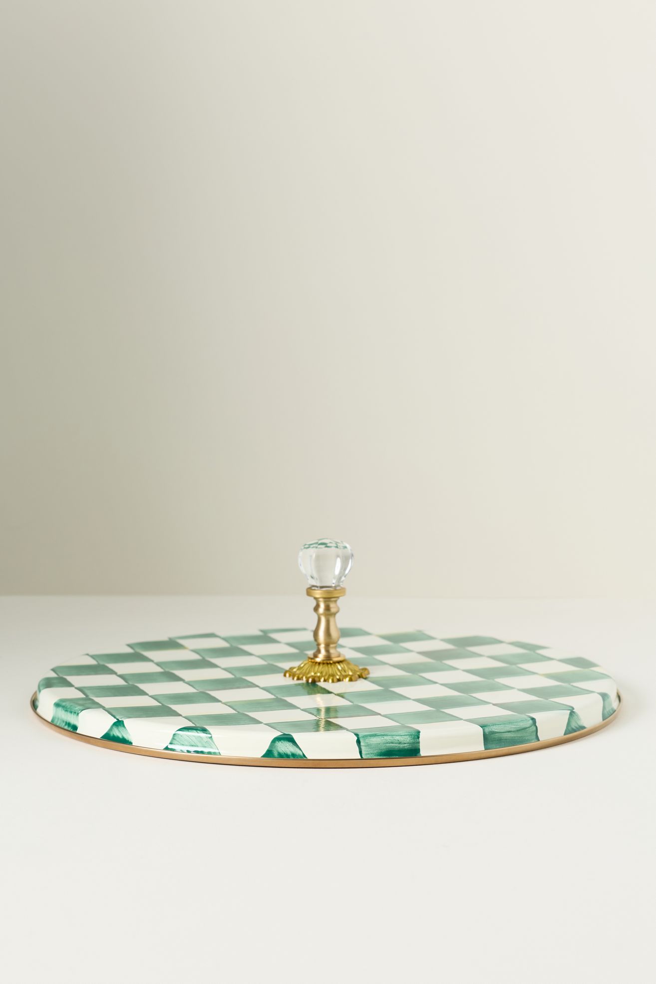 MacKenzie-Childs Check Cheese Platter - Emerald Check, One Size