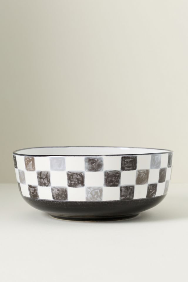 MacKenzie-Childs Stoneware Check Serving Bowl #1