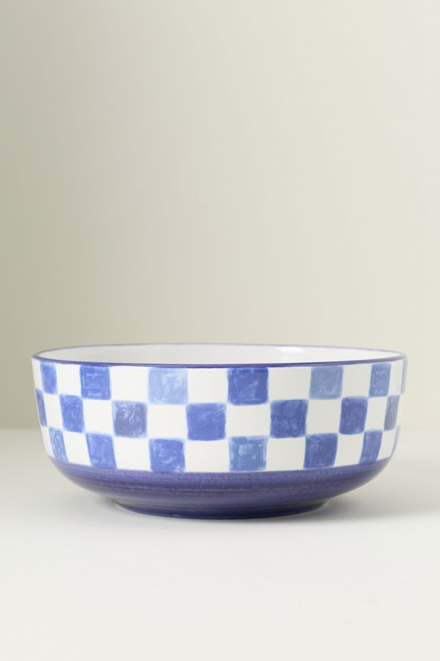MacKenzie-Childs Stoneware Check Serving Bowl #1