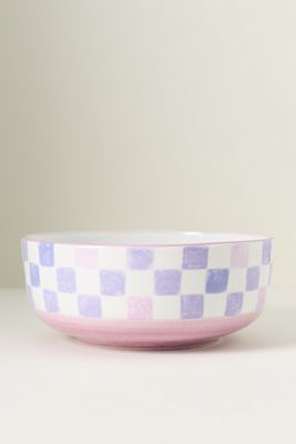 MacKenzie-Childs Stoneware Check Serving Bowl