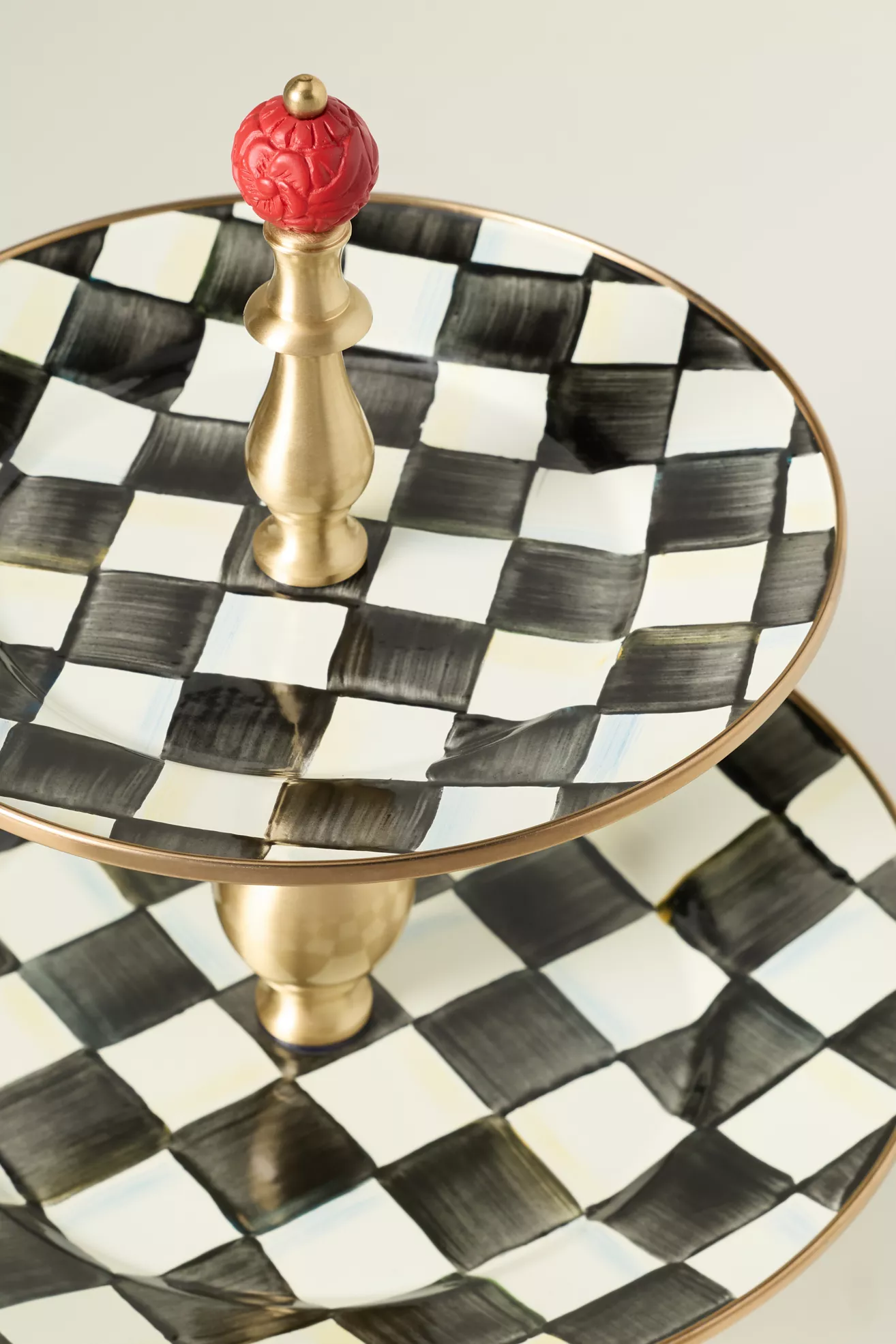 MacKenzie-Childs Check Two-Tier Sweet Stand - thumbnail 2