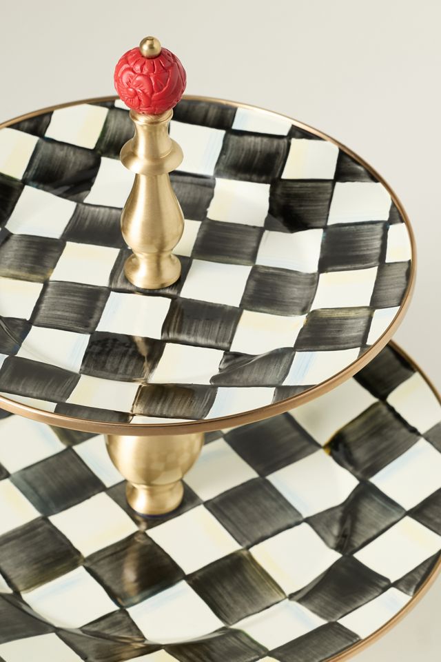 MacKenzie-Childs Check Two-Tier Sweet Stand #1