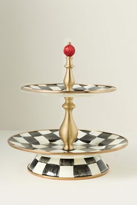 MacKenzie-Childs Check Two-Tier Sweet Stand