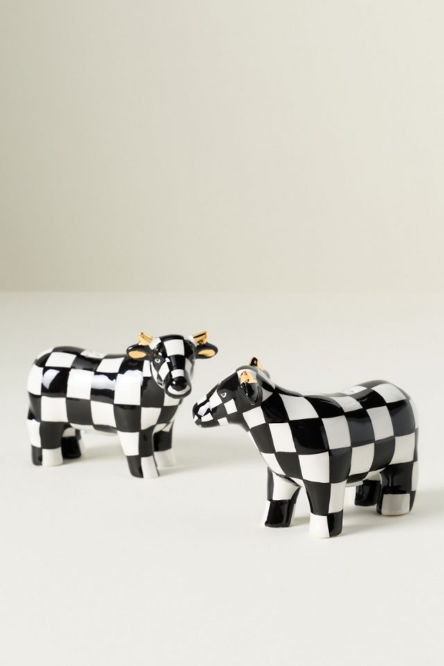 MacKenzie-Childs Cow Salt & Pepper Set #1