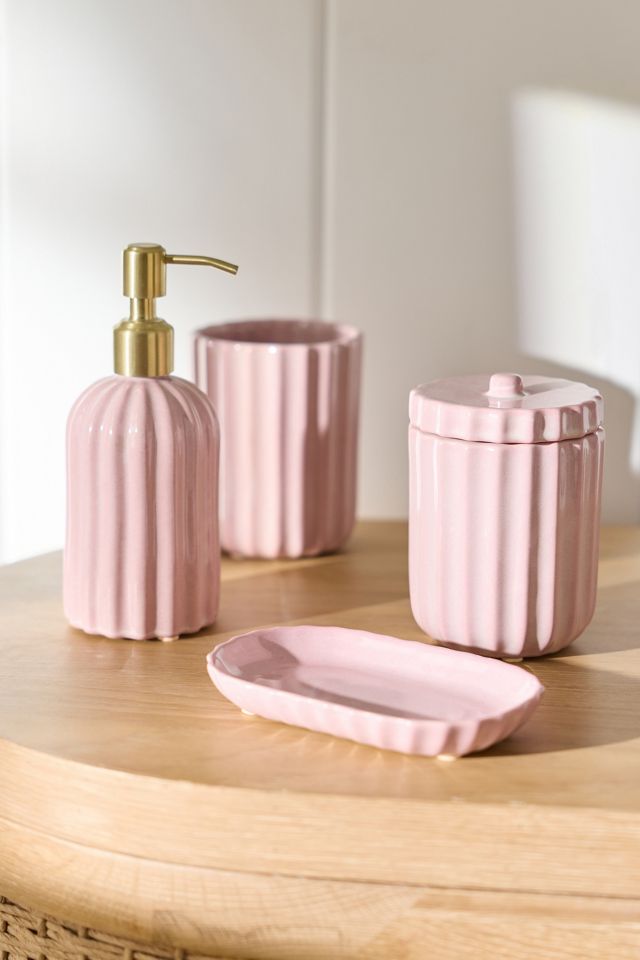 Reactive Ribbed Ceramic Soap Dish #1