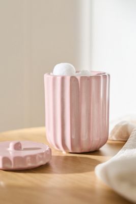 Reactive Ribbed Ceramic Bath Canister
