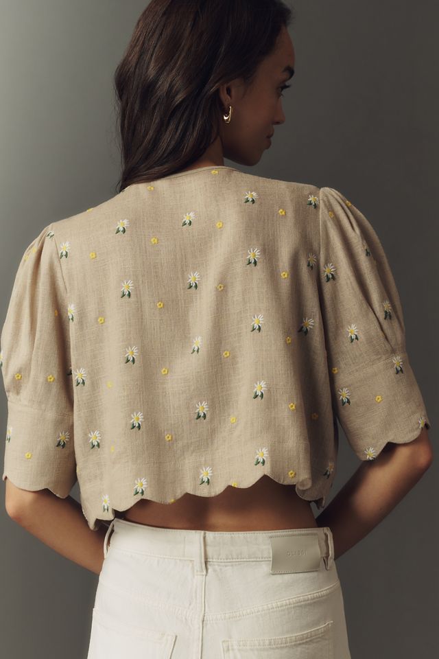 Sister New York Scalloped Tie-Front Top #2