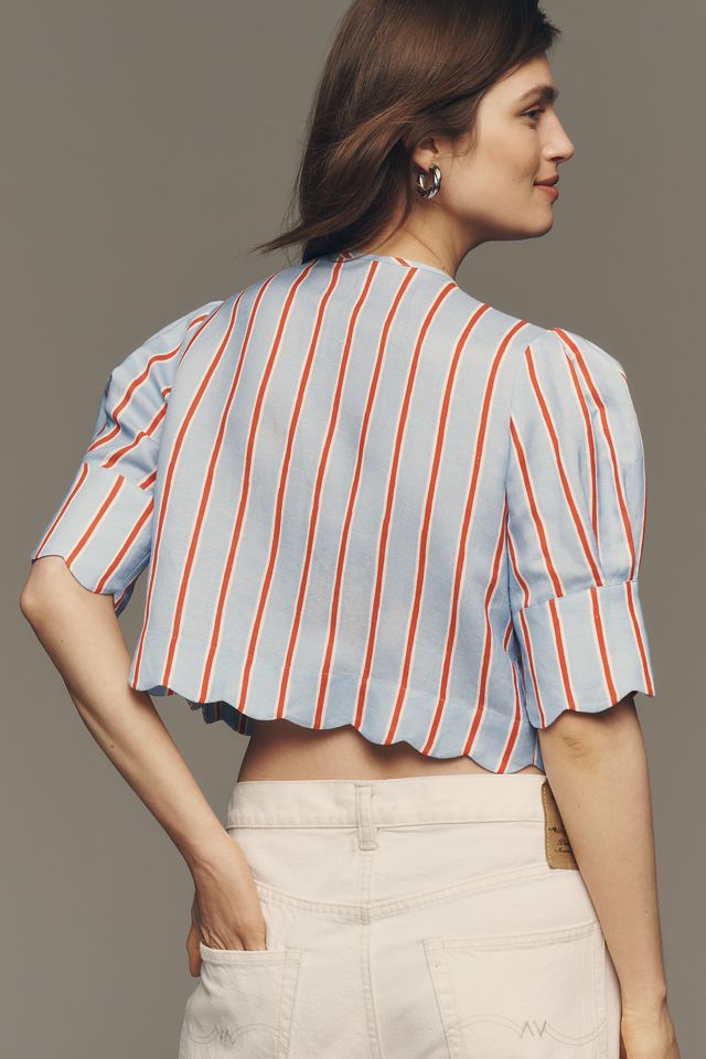 Sister New York Scalloped Tie-Front Top #2