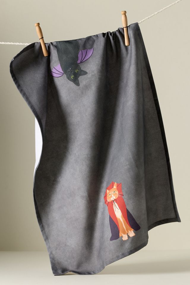 Cat Halloween Dish Towel #2