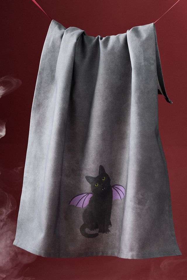 Cat Halloween Dish Towel #1