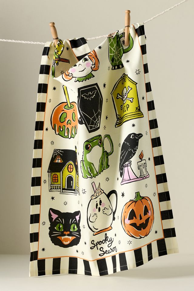 Halloween Mugs Dish Towel #2