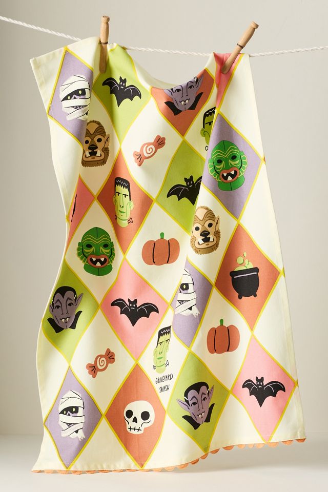 Monster Mash Dish Towel #1