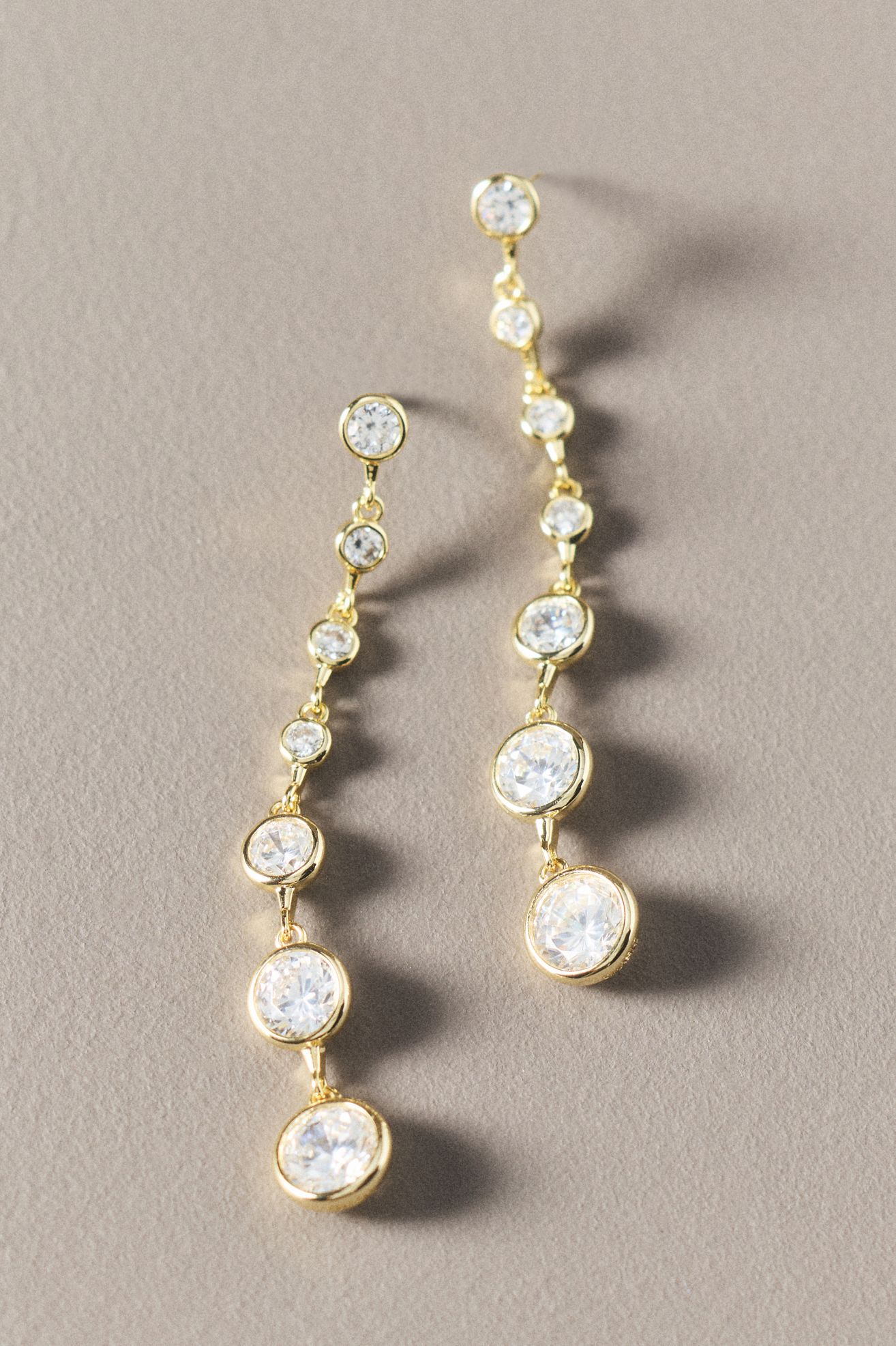 Shashi Graduated Crystal Bezel Drop Earrings - Gold, One Size