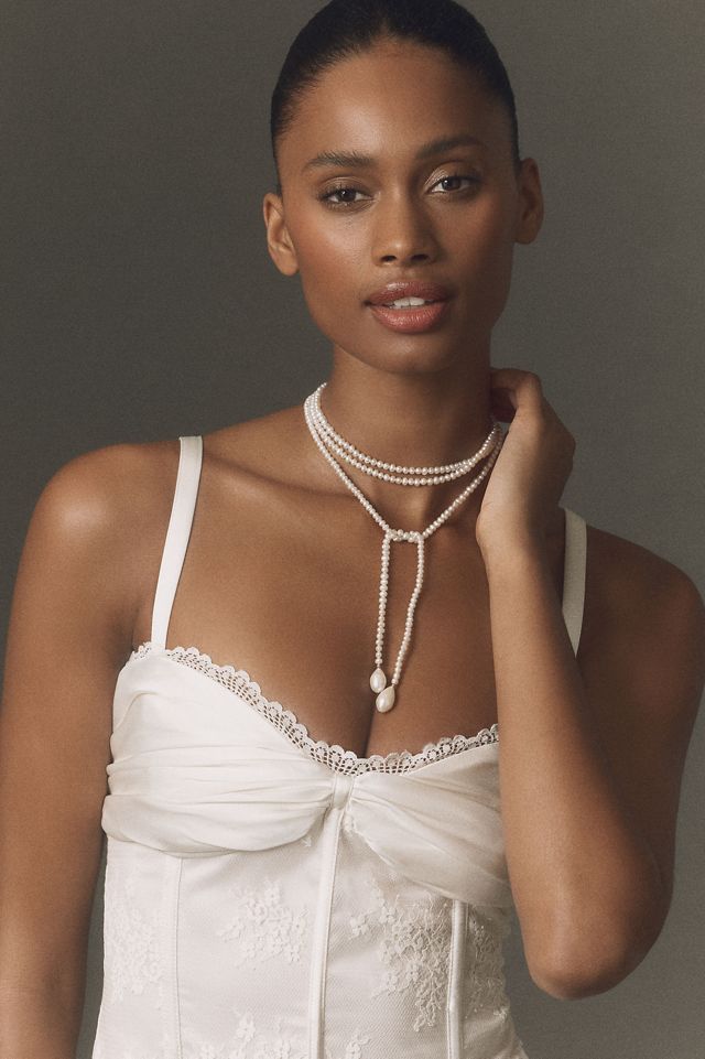 Shashi Bolo Tie Pearl Necklace #2