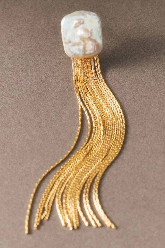 Square Pearl Jellyfish Earrings #1