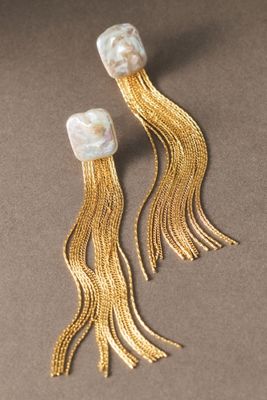 Square Pearl Jellyfish Earrings