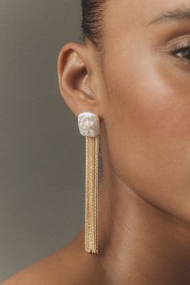 Square Pearl Jellyfish Earrings