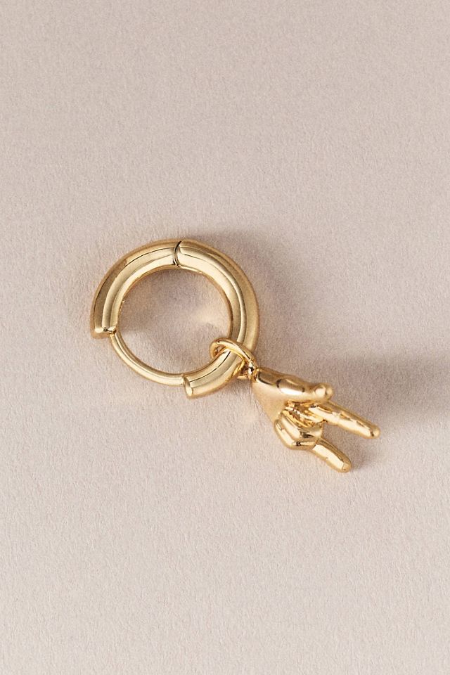 ILY Ring Charm Hoop Earrings #1