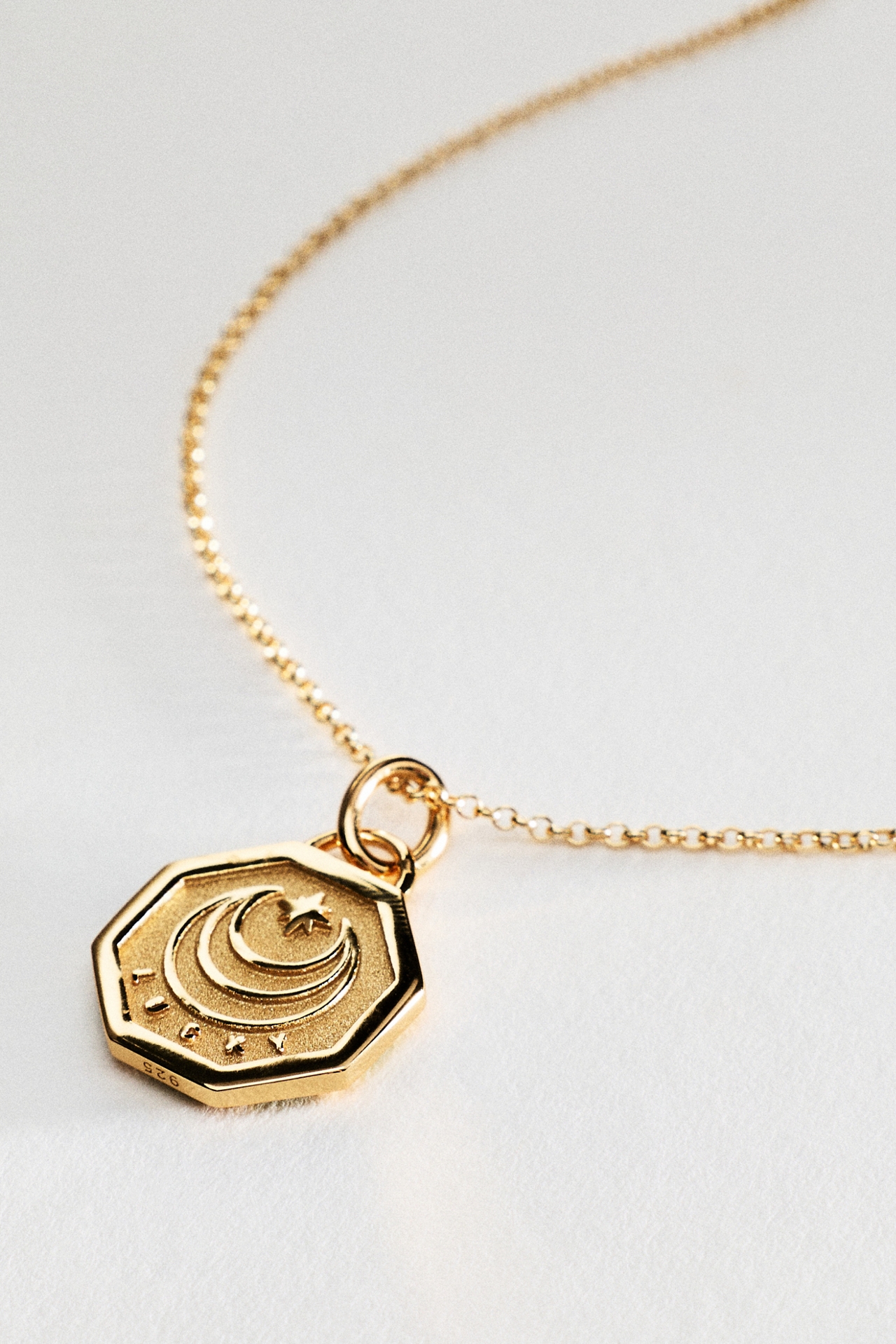 Jane Win Lucky Petite Embellished Coin Pendant Necklace