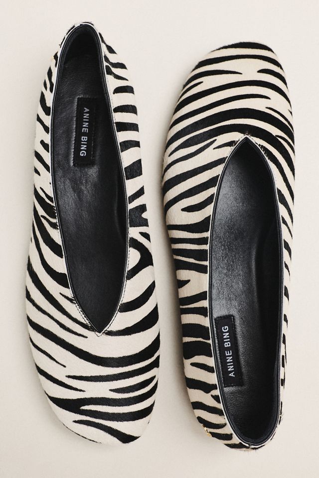 Anine Bing Ana Zebra Ballet Flats #1