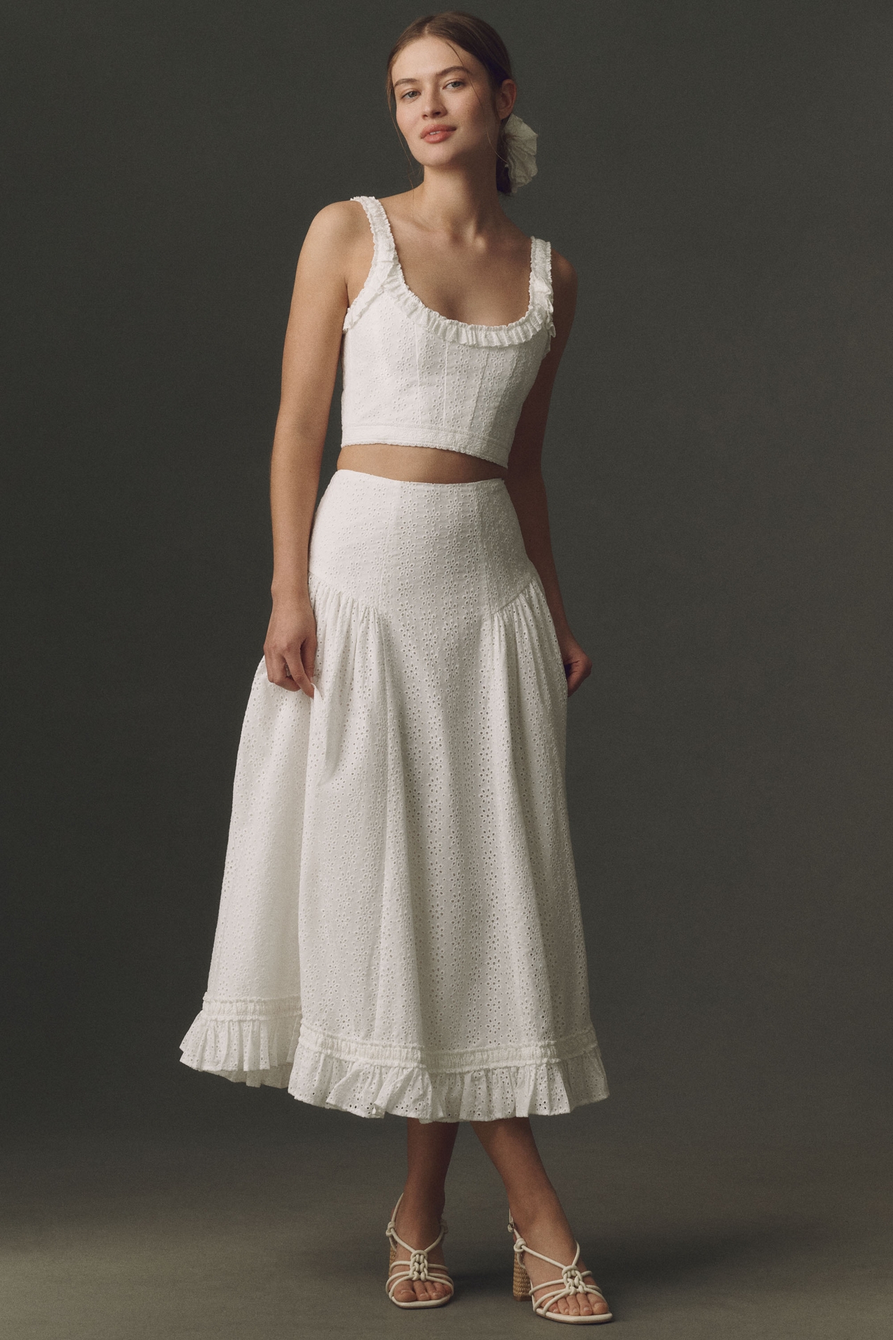 V. Chapman Hunter Top and Midi Skirt Set