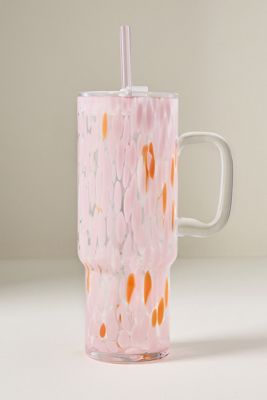 Confetti Glass Tumbler with Handle