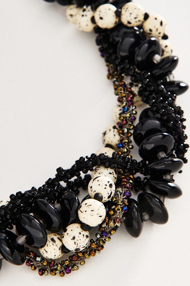 By Anthropologie Layered Bead Cluster Necklace #1