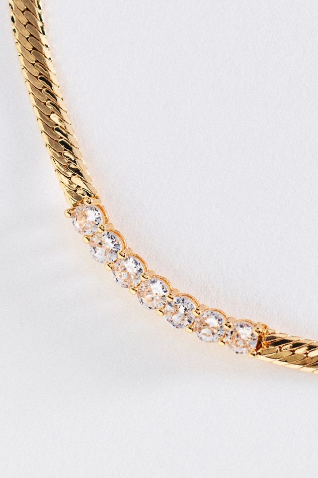 Crystal Herringbone Necklace #1