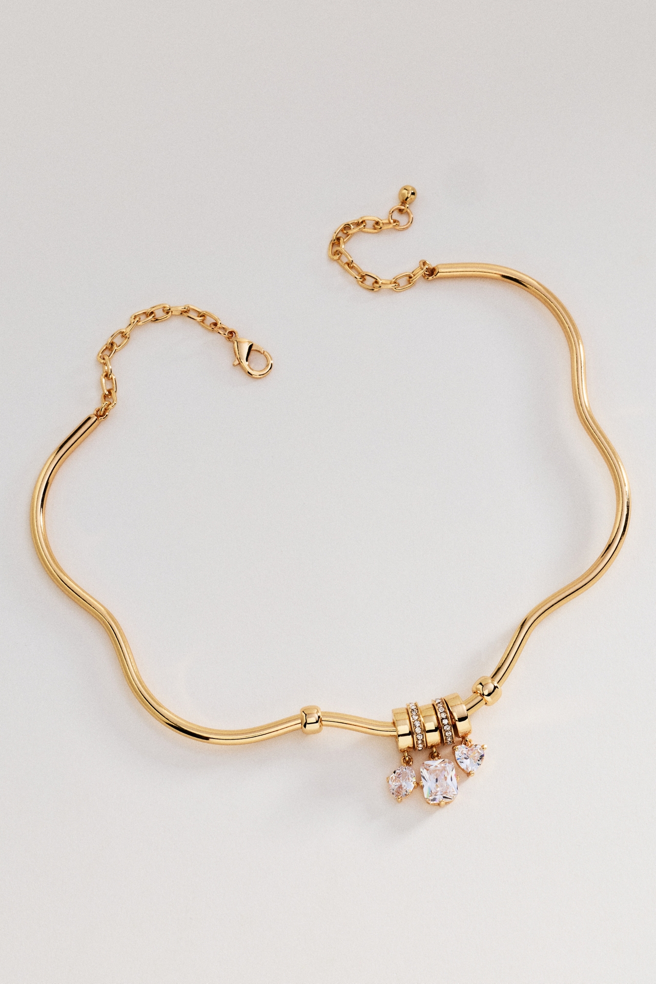 Crystal Charm Choker Necklace