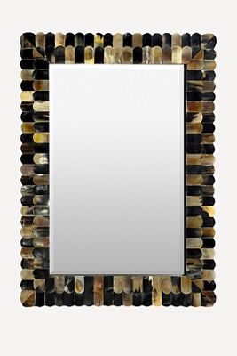 Finley Natural Black Horn Accent Wall Mirror