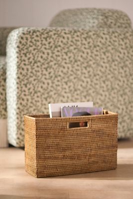 Rattan Slim Magazine Holder