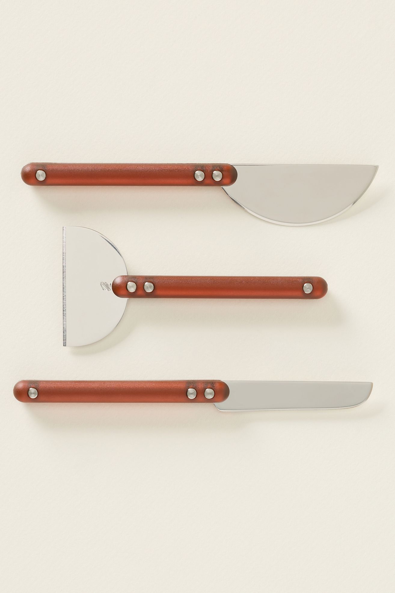 Holcomb Studio Wedge Cheese Knives, Set of 3 - Red, Set Of 3