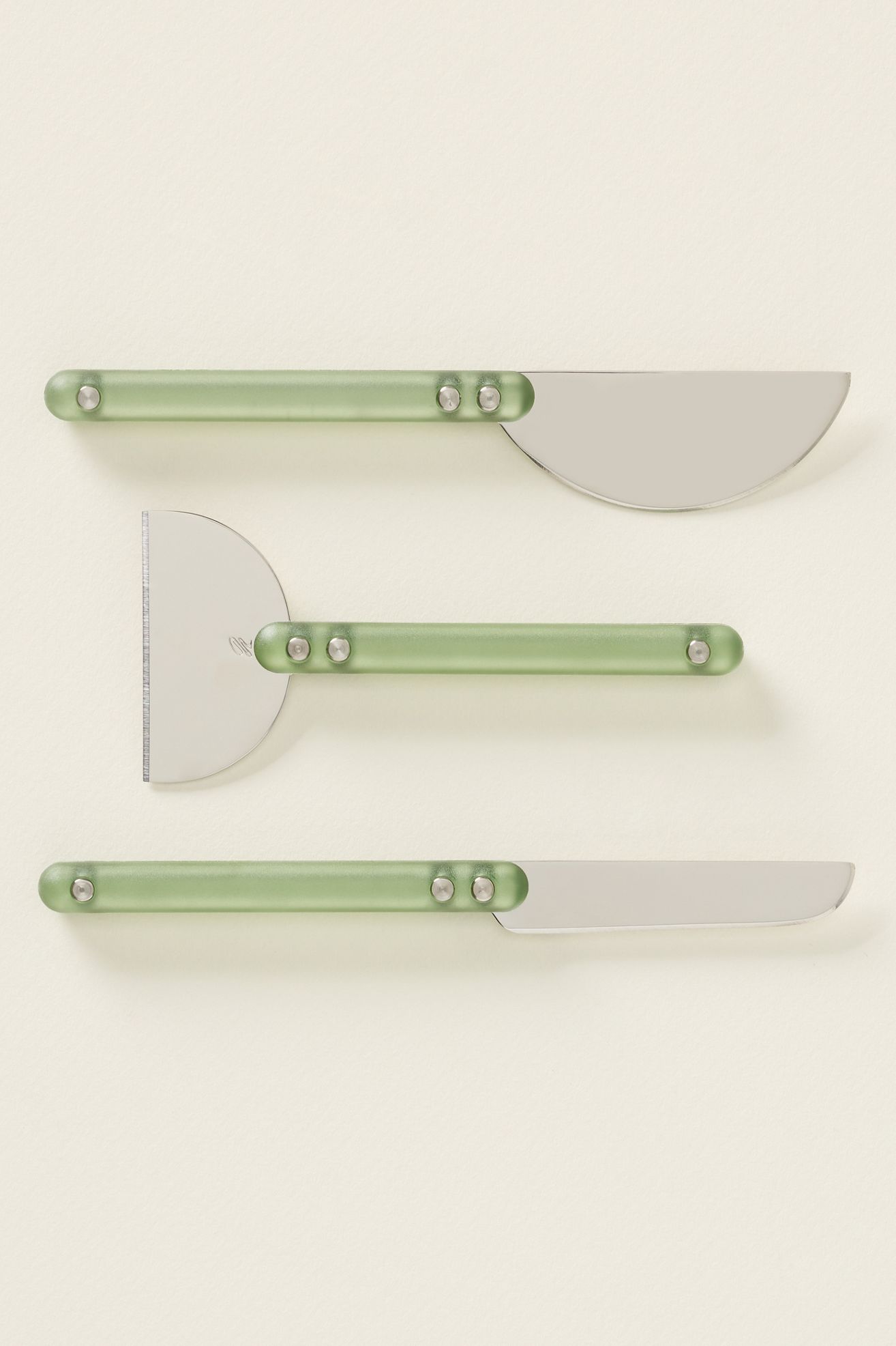 Holcomb Studio Wedge Cheese Knives, Set of 3 - Light Green, Set Of 3