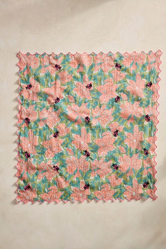 Garden Friends Embroidered Bandana #1