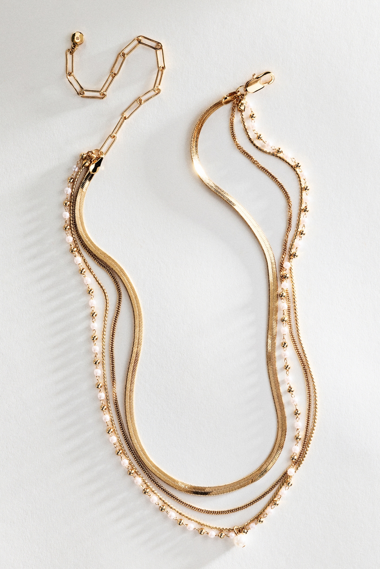 Ettika All the Chains Pearl Layered Necklace