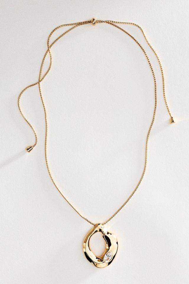 Ettika Molten Marquise Pendant Necklace #1