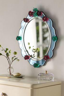 Philomena Venetian Floral Oval Wall Mirror