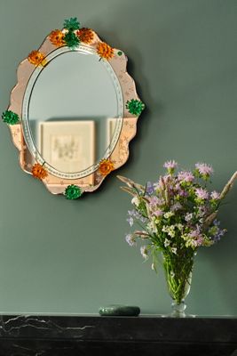 Philomena Venetian Floral Oval Wall Mirror