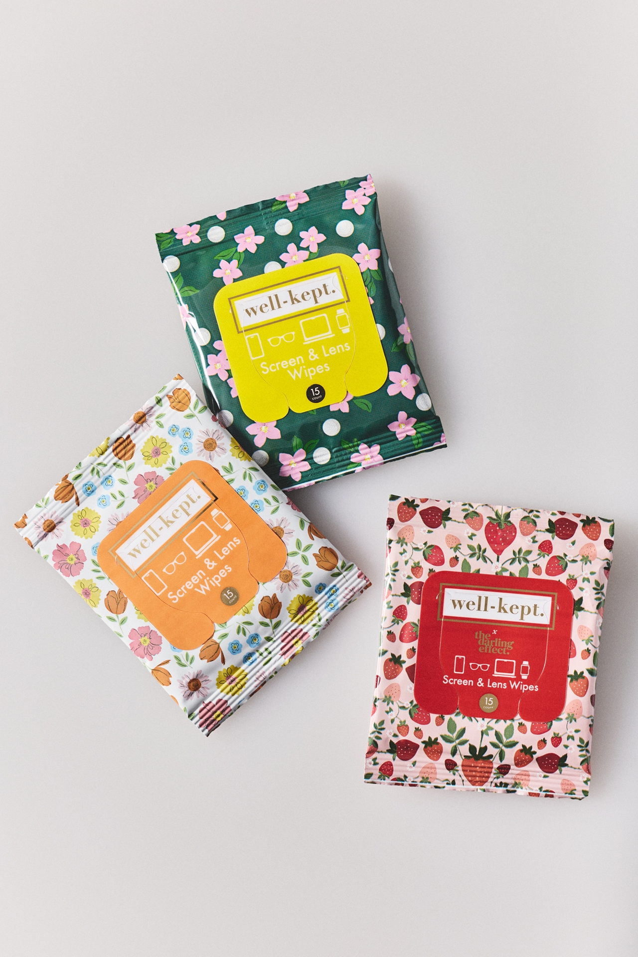 Well Kept Spring Screen Towelettes, Set of 3