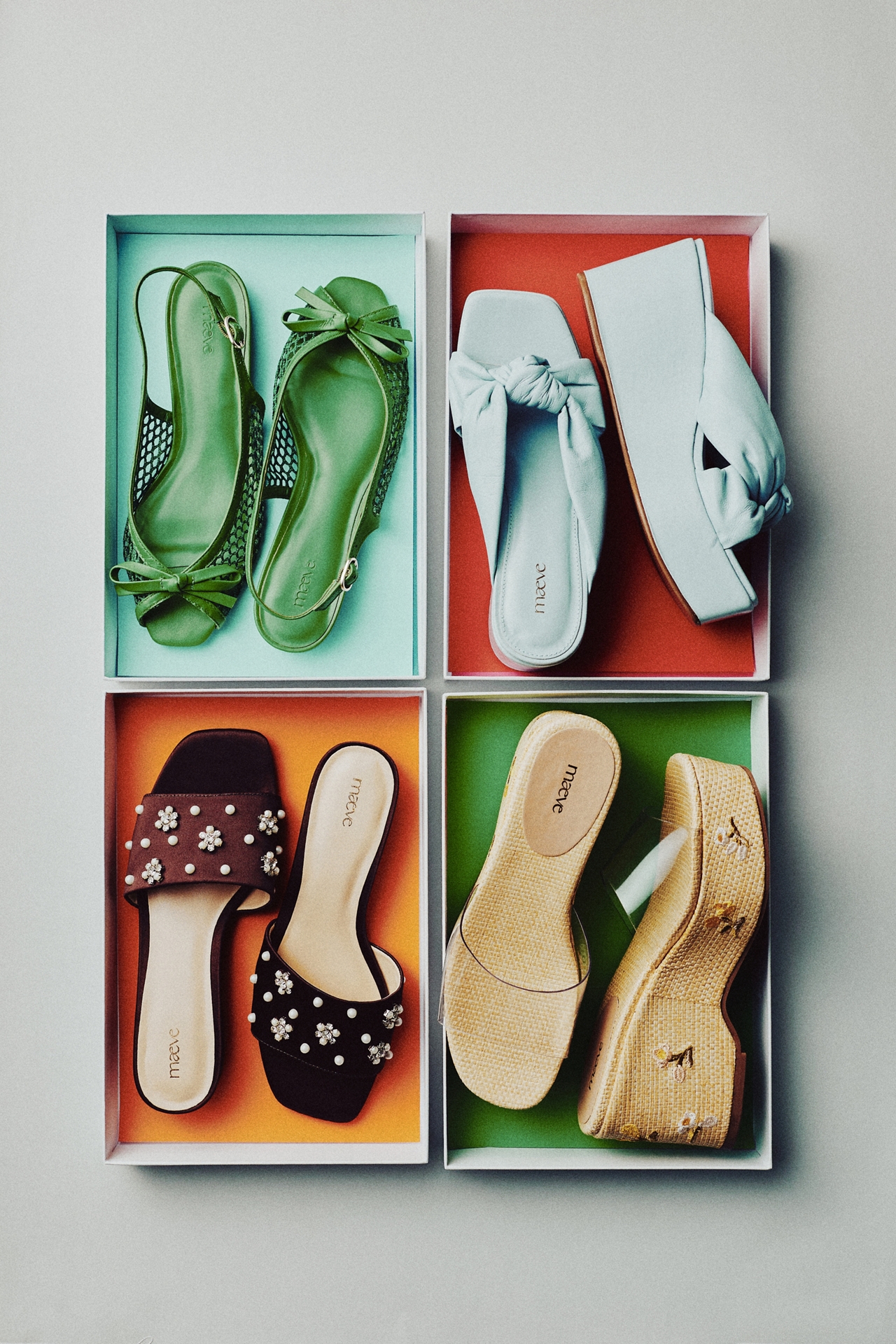 Satin Embellished Slide Sandals