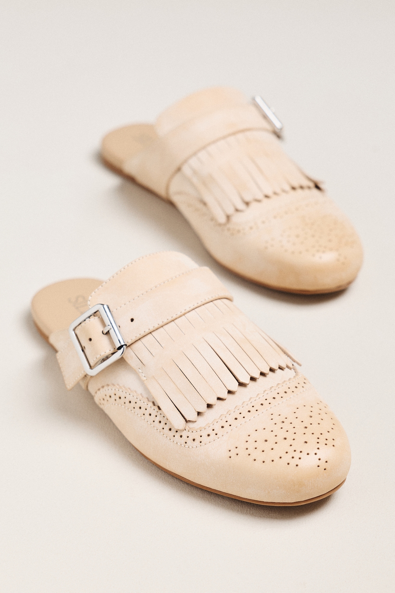 Silent D Fringe Mule Flats