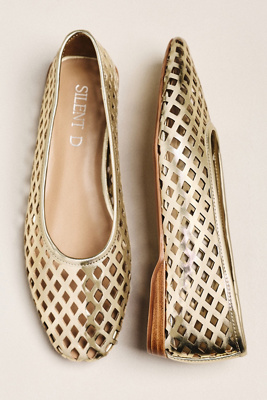 Silent D Lainy Woven Flats In Gold