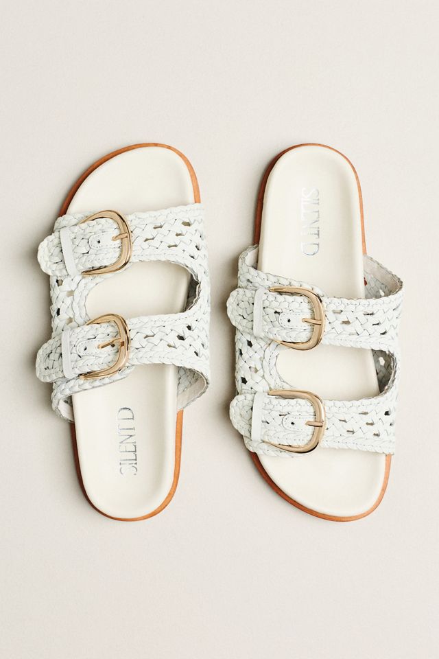Silent D Woven Buckle Slide Sandals | Anthropologie