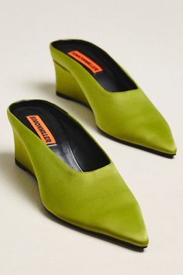 SIMONMILLER Gala Pointed-Toe Wedge Mules