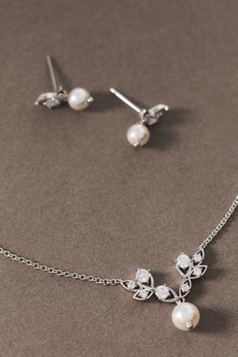 NADRI Adorn Pearl Vine Earrings and Necklace Set