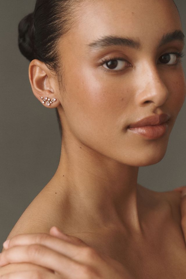 NADRI Adorn Pink VIne Climber Earrings #1