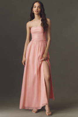 Pleated Metallic Maxi Dress