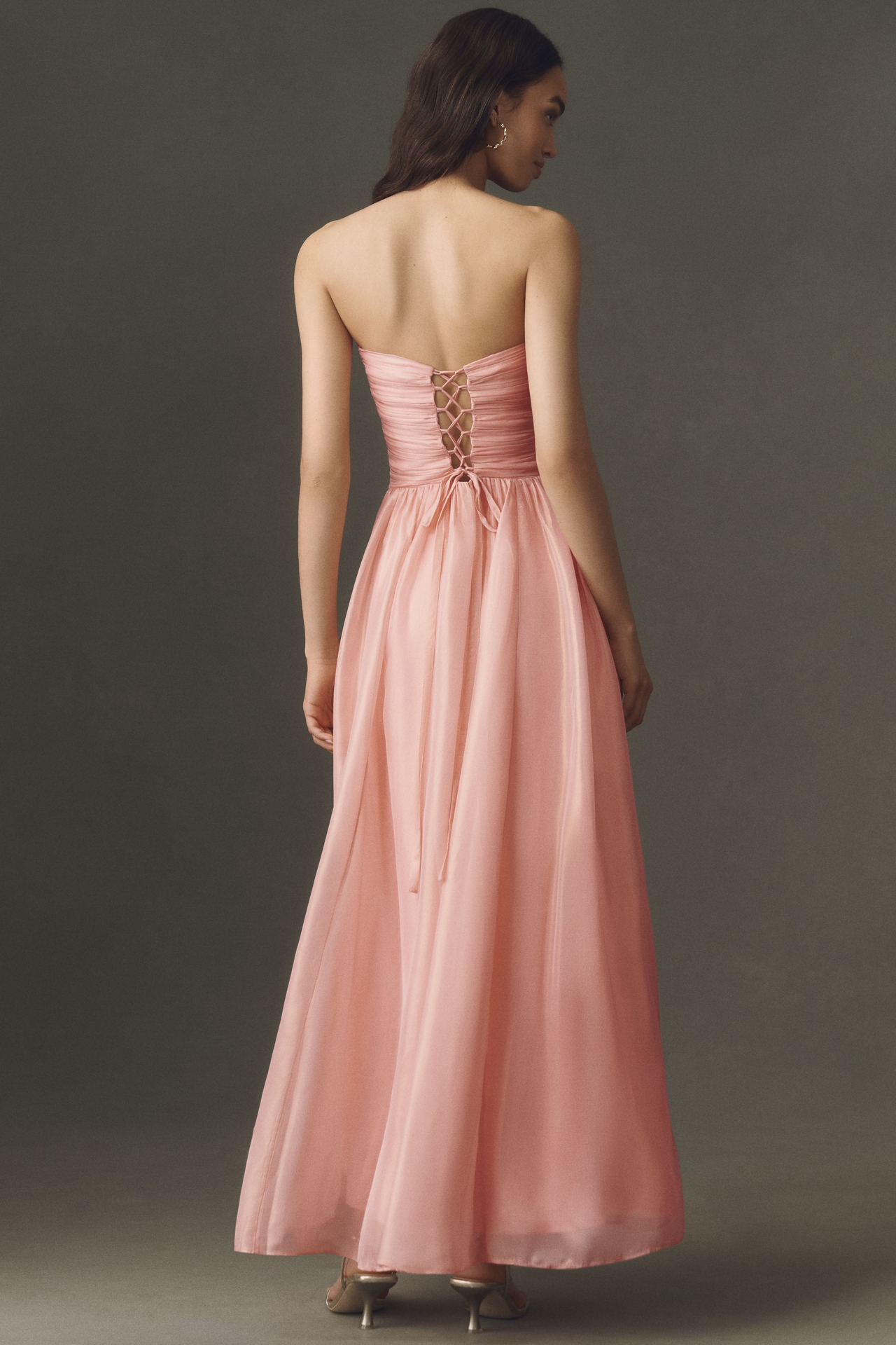 BHLDN Pleated Metallic Maxi Dress